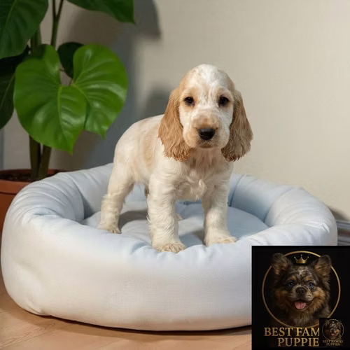 Cachorro Cocker Spaniel Ingles Beige Tradicional / English Cocker Spaniel Buff disponible