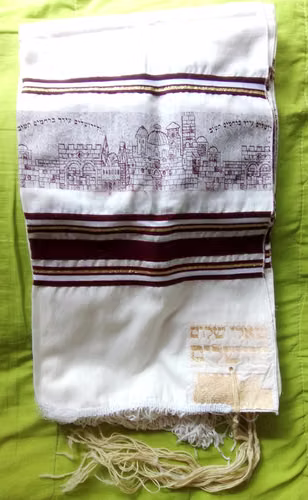 MANTO HEBREO TALIT GADOL CIUDAD DE JERUSALEM ISRAEL VENDO 