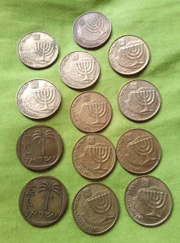 1960 fecha 1976 MONEDAS ISRAELI PALMERAS 10 AGOROT VENDO 