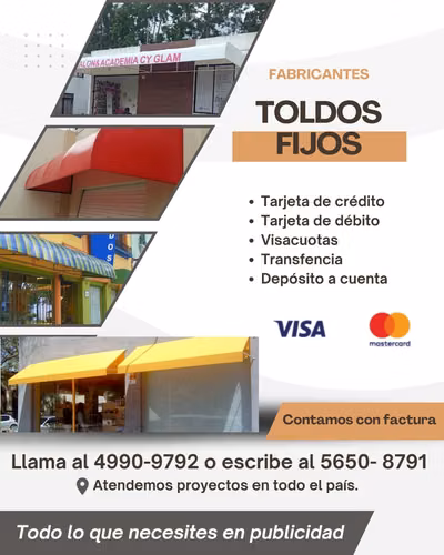 Toldos fijos de lona industrial y estructura metálica
