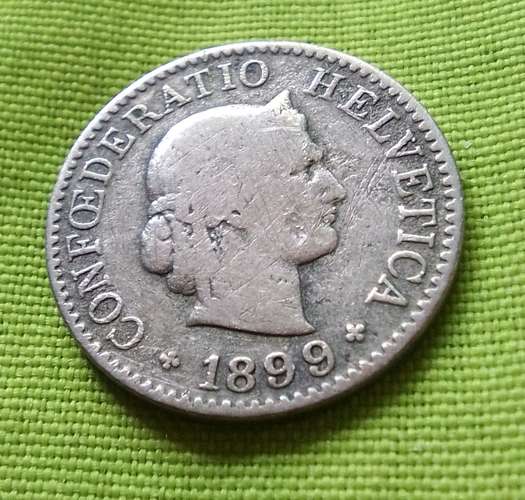 1899 SUIZA 5 RAPPEN Confederación HELVÉTICA MONEDA ANTIGUA  - Imagen 4