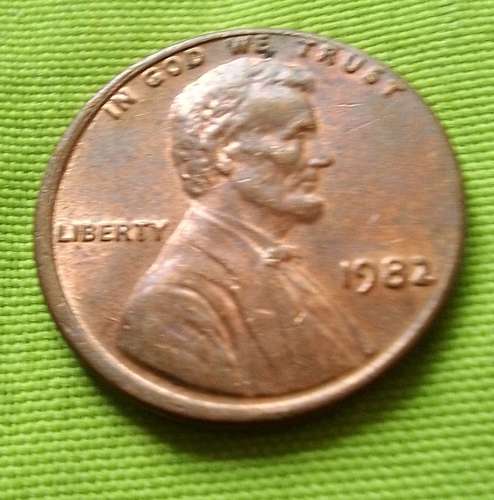 1982 LIBERTY ERROR DDO DOBLE TROQUEL FUERA DEL CENTRO ONE CENT USA LINCOLN MONEDA COLECCIÓN  - Imagen 4