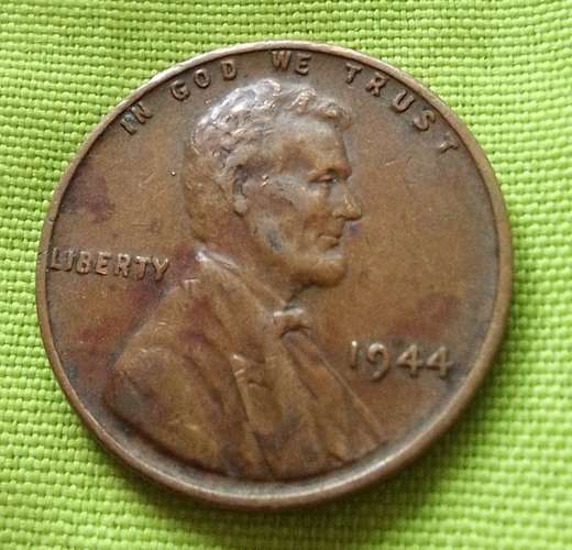 1944 TRIGO LINCOLN LIBERTY ONE CENT USA MONEDA ANTIGUA  - Imagen 4