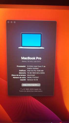Vendo MacBook Pro 2013 - Imagen 2