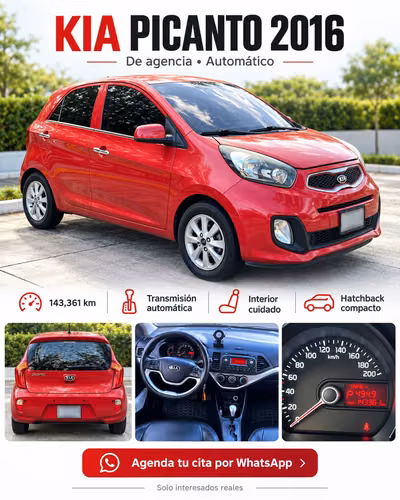 KIA PICANTO 2016 | AUTOMÁTICO | DE AGENCIA