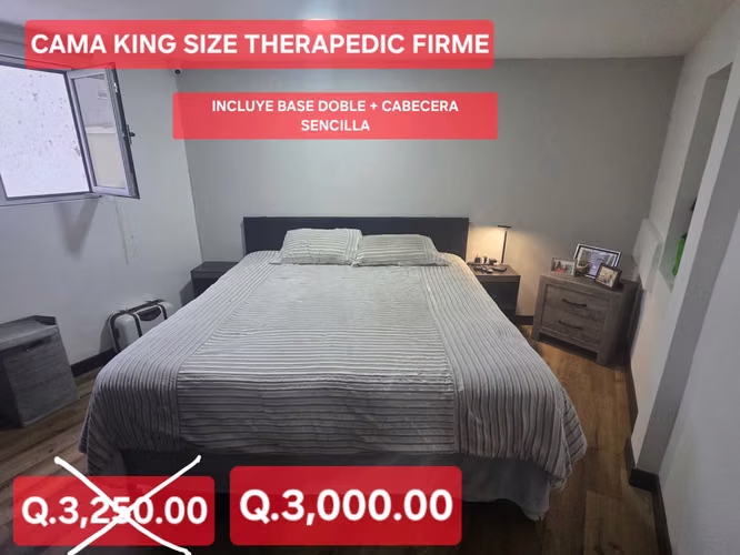 CONJUNTO DE CAMA KING SIZE, CABECERA Y MESITAS DE NOCHE