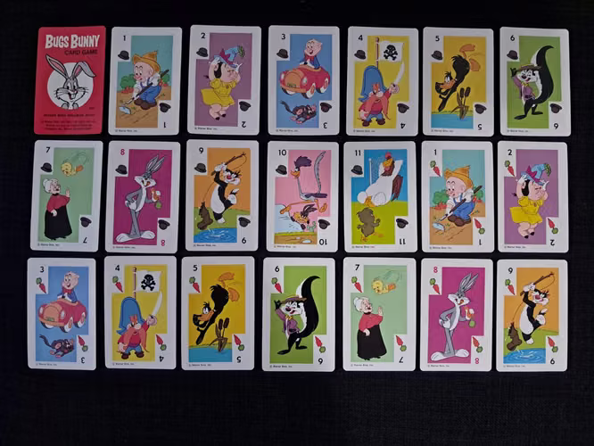 Juegos de cartas Bugs Bunny Card Game marca Whitman 1,976 Impecable (50 años)