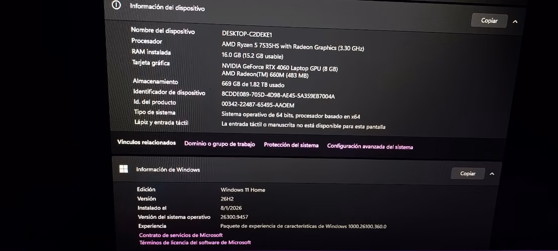 MSI Thin A15 portátil para videojuegos de 15.6” 144Hz FHD: Ryzen 5-7535HS, NVIDIA GeForce RTX 2T SSD