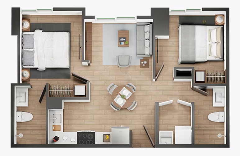 Venta de último apartamento en MARTEL zona 5 | 2 Habitaciones con baños completos - Imagen 2