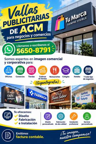 Vallas publicitarias con base de ACM e impresión full color