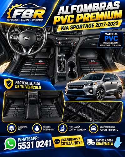 Alfombras 3D para carro PVC negro