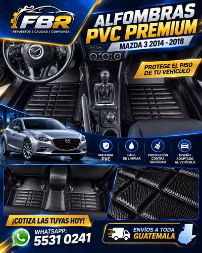 Alfombras 3D para carro PVC negro