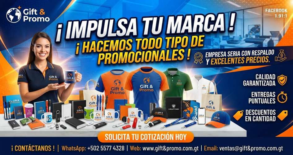  ¡IMPULSA TU MARCA CON LOS MEJORES PROMOCIONALES de Guatemala! 