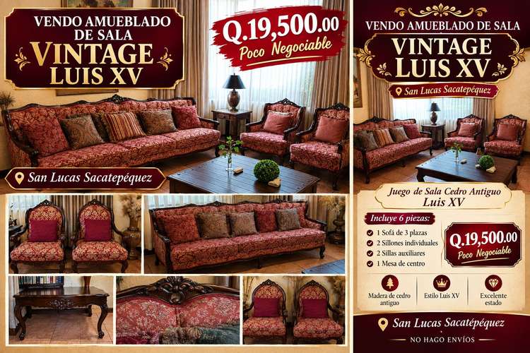 Vendo Amueblado de Sala Vintage Luis XV   por San Lucas Sacatepéquez - Imagen 2