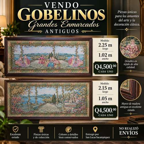 Vendo Gobelinos Grandes Enmarcados Antiguos en San Lucas Sacatepéquez