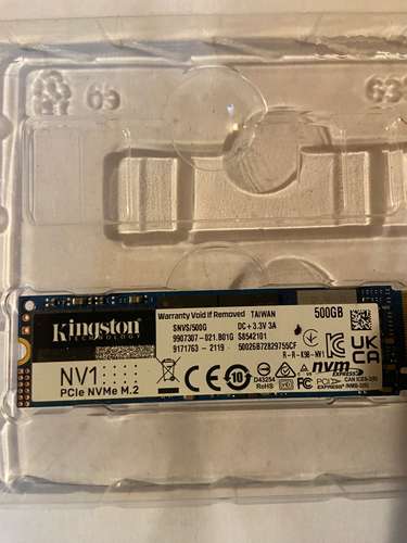 Unidad SSD de 500GB NVMe 