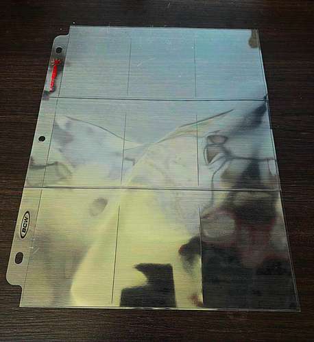 Hojas protectoras de 9 espacios para cartas, tarjetas, postales, estampas
