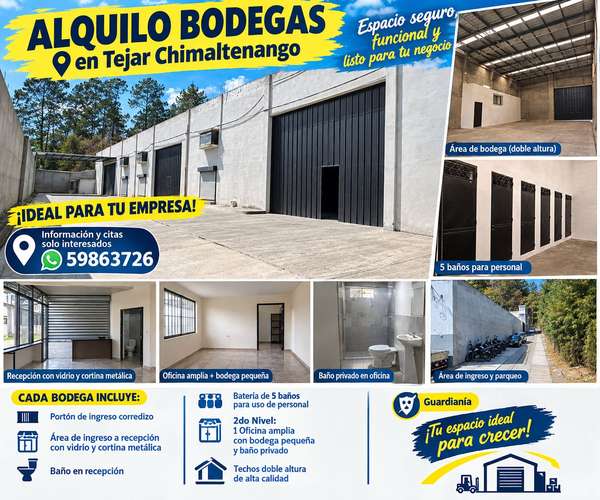 Alquiler de Bodegas Tejar Chimaltenango