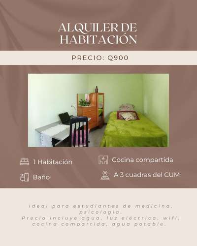 Habitación para estudiantes de Medicina CUM