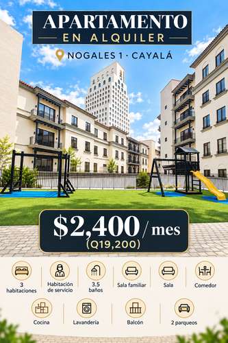 Alquilo lindo apartamento en Nogales 1 de Cayala, para estrenar