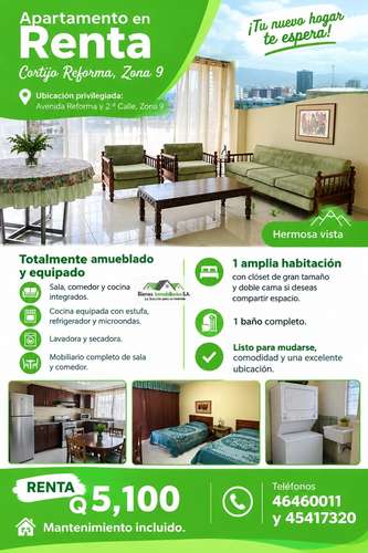 APARTAMENTO AMUEBLADO EN CORTIJO REFORMA ZONA 9 - Imagen 1