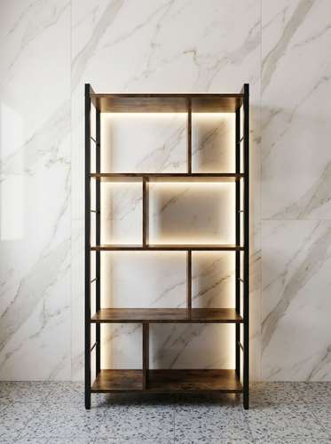 Estantería Librero Industrial Moderno – Madera Rústica y Metal (Excelente Estado)