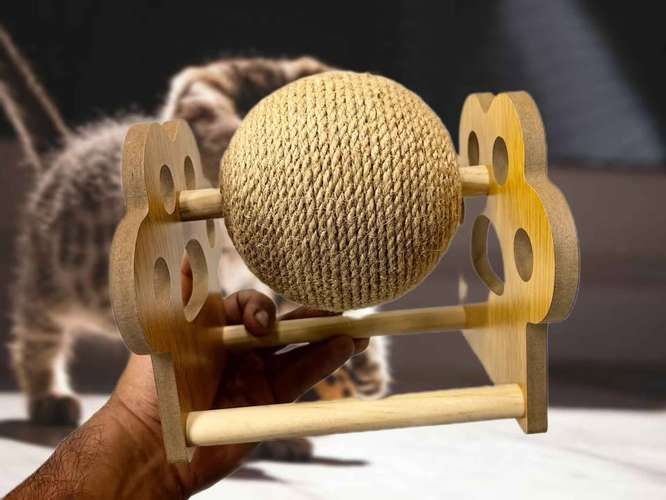 Juguete para Gatos con bola giratoria de cuerda - Imagen 5