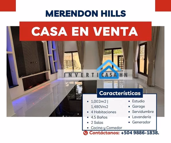 Se Vende Casa en Merendon Hills - San Pedro Sula.