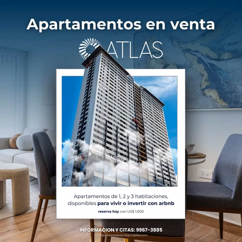 APARTAMENTO EN VENTA TORRE ATLAS TEGUCIGALPA 50 Mtrs2