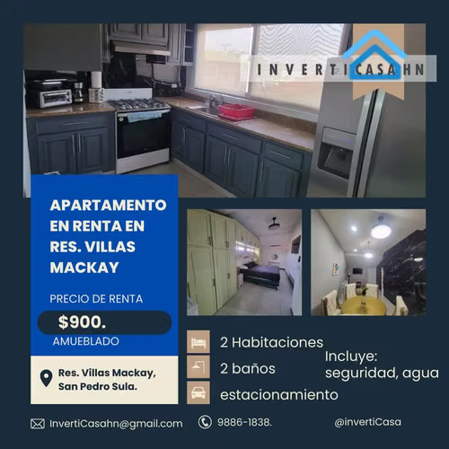 Se renta Apartamento amueblado en Residencial Villas Mackay