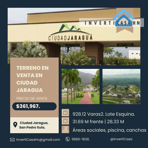Se Vende hermoso Terreno en Ciudad Jaragua - San Pedro Sula