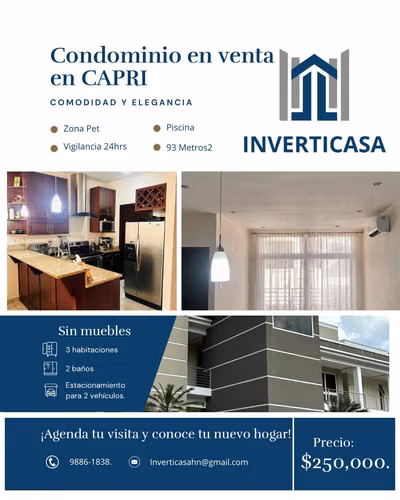 Se Vende Condominio en Capri - San Pedro Sula