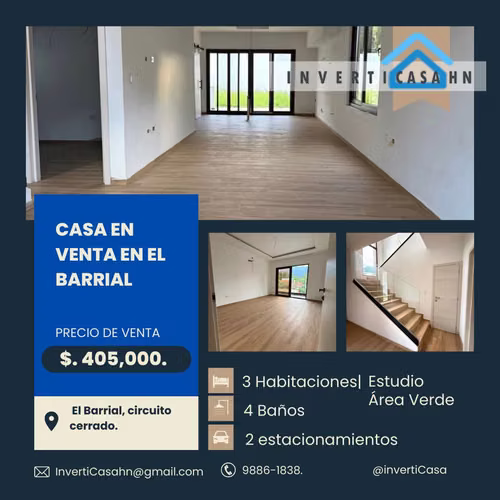 Se Vende Casa Nueva en Residencial El Barrial
