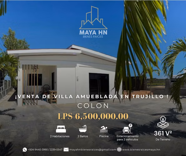 Se vende villa amueblada en Trujillo, Colón