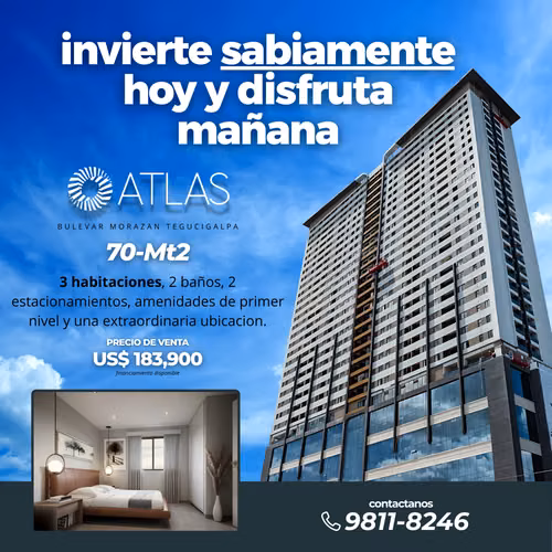  Vive o invierte en Tegucigalpa – Apartamento en Torre Atlas 