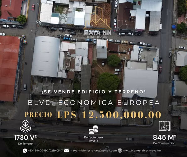 Se vende edificio y terreno en Blvd. Económica Europea, Comayagüela