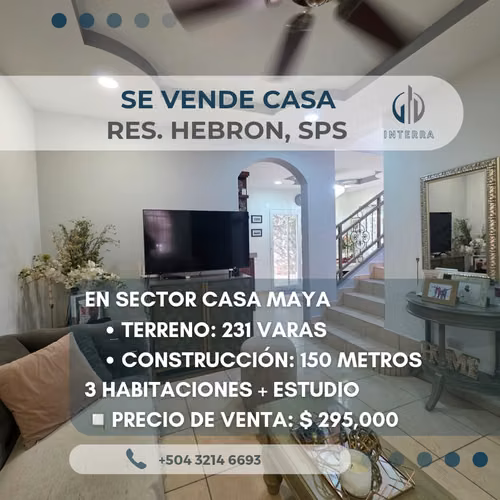 Se Vende Casa en Res. Hebron Sector Casa Maya, San Pedro Sula