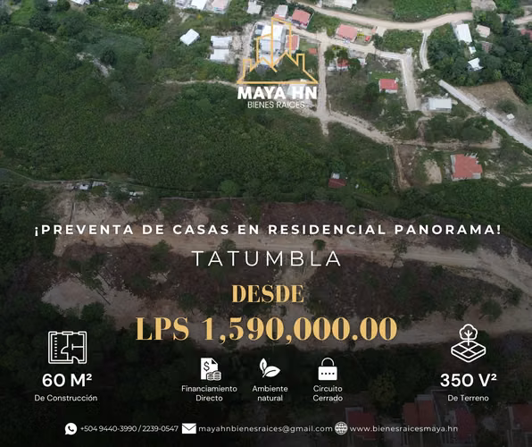 ¡Preventa de casas en Residencial Panorama, Tatumbla!