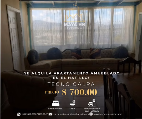 Se alquila apartamento amueblado en Carretera el Hatillo, Tegucigalpa