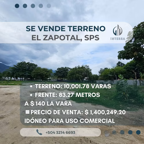 Se Vende Terreno en Sector El Zapotal San Pedro Sula, Cortés