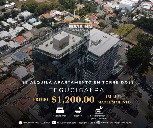 Se alquila apartamento en Torre DOSS – Tegucigalpa