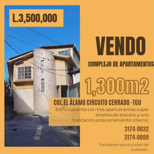 VENDO COMPLEJO DE APARTAMENTOS EN COL. EL ALAMO CIRCUITO CERRADO