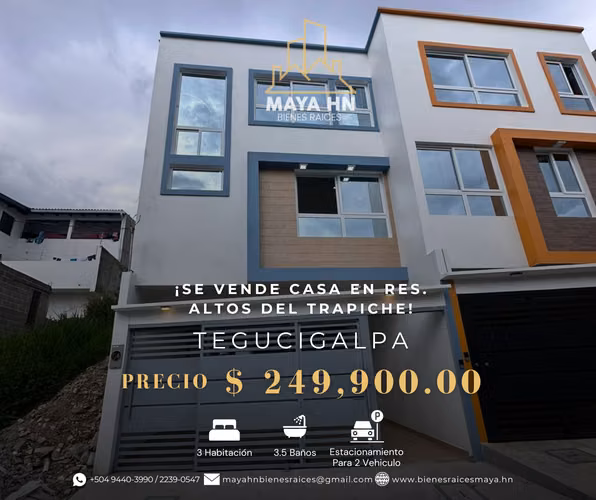 ¡Se vende casa en Res. Altos del Trapiche!