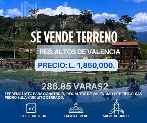 Se vende Terreno en Altos de Valencia