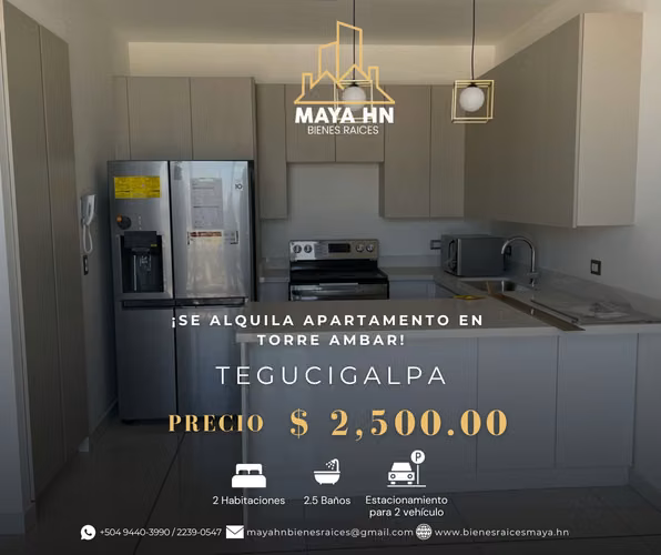 ¡Se alquila hermoso apartamento en Torre Ámbar, Tegucigalpa!