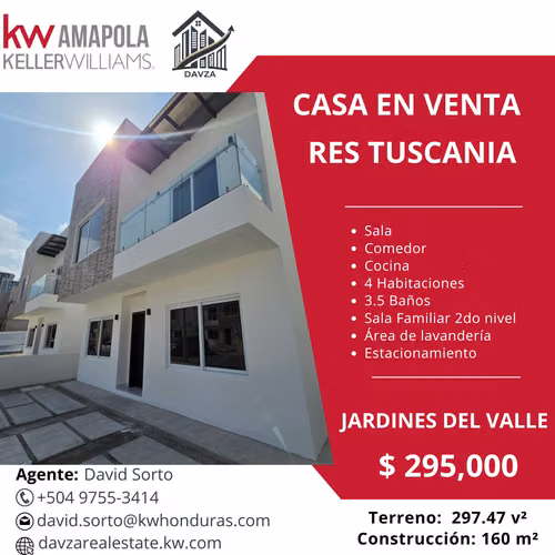 House for Sale - Residencial Tuscania / Jardines del Valle - San Pedro Sula