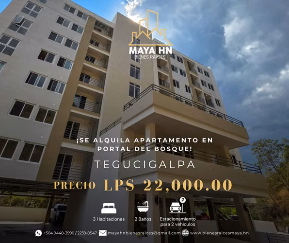 ¡Se alquila apartamento en Portal del Bosque, Tegucigalpa!
