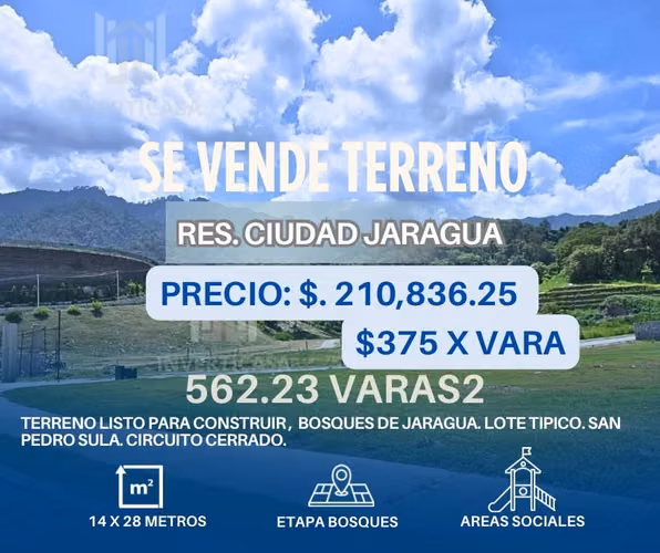Se Vende Terreno en Bosques de Jaragua - San Pedro Sula.