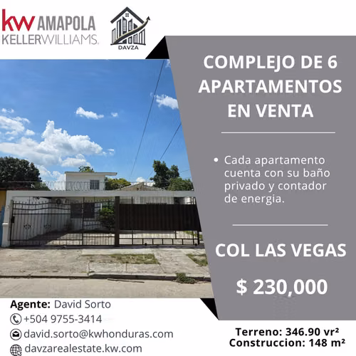 Complejo de 6 Apartamentos en Col Las Vegas - San Pedro Sula