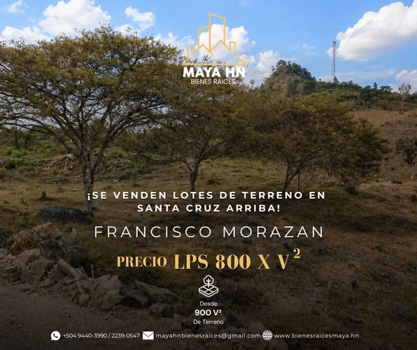 ¡Se venden lotes de terreno en Santa Cruz Arriba, Francisco Morazán!